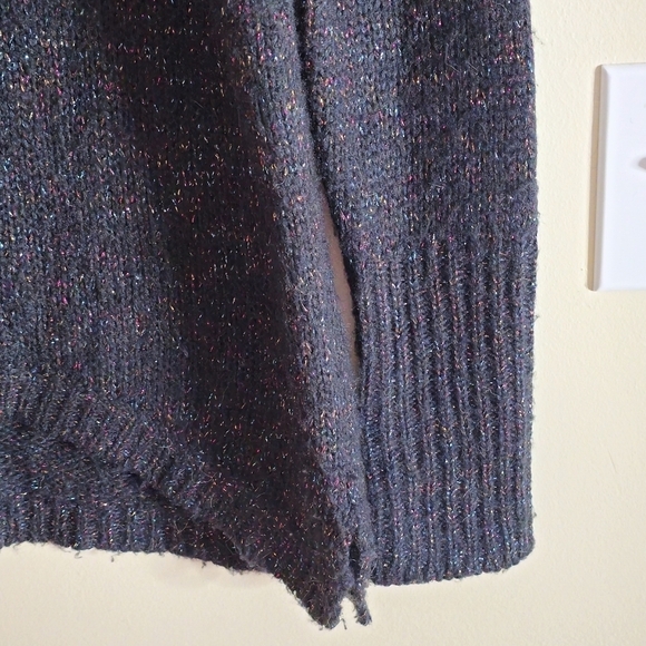 ONLY Women's Black Rainbow Sparkle Knit Sweater Size Medium - Picture 4 of 7
